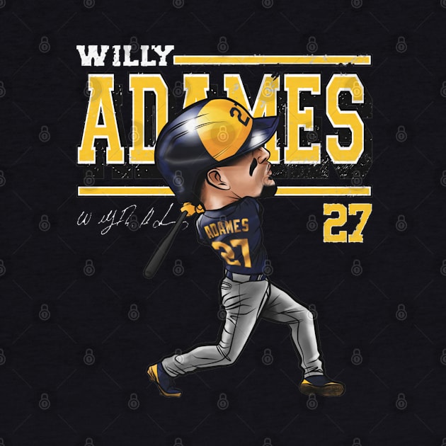 Willy Adames Milwaukee Cartoon by danlintonpro